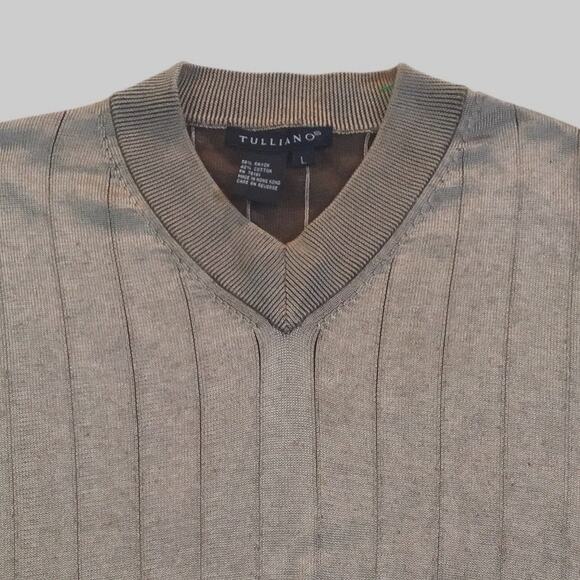 Tulliano Men's Classic Sweater V-Neck Tan Size Large - Picture 1 of 3